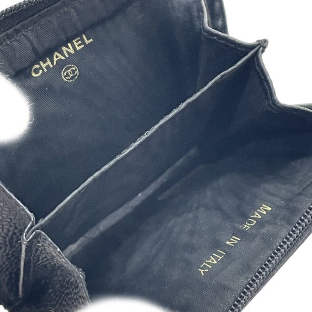 CHANEL Authentic Black Caviar Leather Logo Wallet - Picture 6 of 9